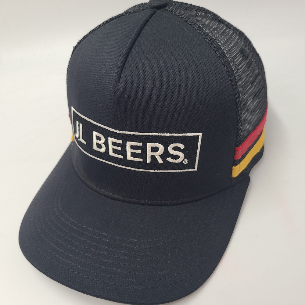 JL Beers Hat Snapback Trucker Mesh Black Red Yellow Great American Burgers Men